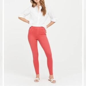 Spanx Jeanish Ankle Leggings Jeggings in Island Red XL